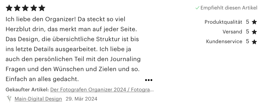 Fotografen Planer Organizer Produktivität Struktur Übersicht Professionell Effizienz Einfach